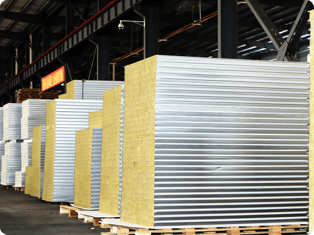 Steel structure factory floor with color steel insulated panels